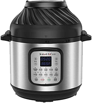 Instant Pot Duo Crisp 11-în-1 Oală Multifuncțională Electrică 5,7L - Oală Sub Presiune, Airfryer, Slow Cooker, Vaporizator, Deshidratator, Grătar și Funcție de Cuptor