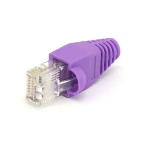 CAT5E CAT6 RJ45 Ethernet hálózati kábel feszültségmentesítő boots - lila( 100 db-os csomag)