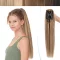 SEGO Extensie de păr cu clips, coadă de cal din păr uman 50cm Remy, păr drept #4/27 120g