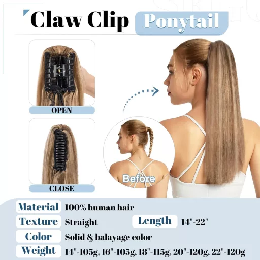 SEGO 50cm Emberi Hajú Lófarok Kiterjesztés Csipesz Remy Hajpótlás Egyenes #4/27 120g
