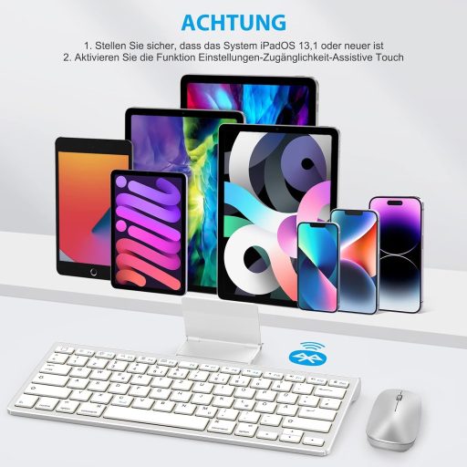 OMOTON Bluetooth tipkovnica za Mac, talijanski raspored, numerička tipkovnica, kompatibilna s MacBook Air/Pro/iMac, bijela
