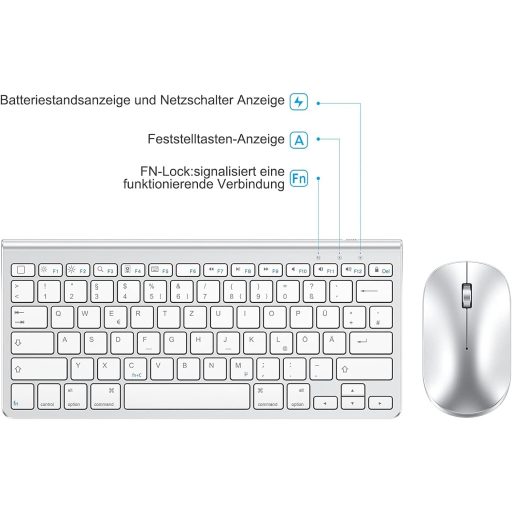 OMOTON Bluetooth tipkovnica za Mac, talijanski raspored, numerička tipkovnica, kompatibilna s MacBook Air/Pro/iMac, bijela