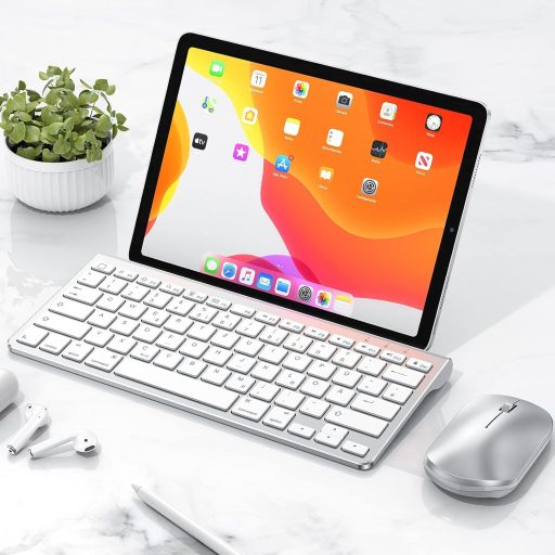 OMOTON Bluetooth tipkovnica za Mac, talijanski raspored, numerička tipkovnica, kompatibilna s MacBook Air/Pro/iMac, bijela