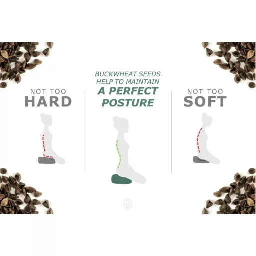 TORTUGA MEDITATION & YOGA Polumjesec jastuk za meditaciju s punjenjem od ljuske heljde, 15 cm, pamučna navlaka