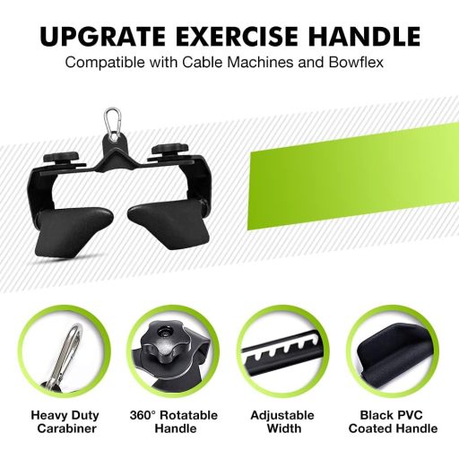 SevnElk Veslovacia Rukoväť LAT Nadstavec na Sťahovanie Kladky - Otočná Káblová Rukoväť na Posilňovanie Chrbta a Tricpsov - Domáce Fitness Náradie 100k