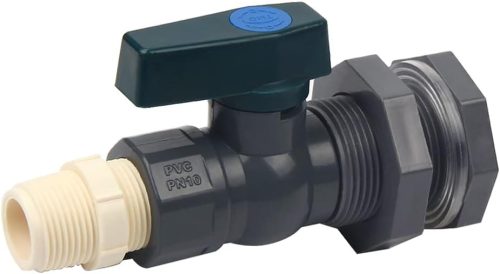 Sinolofty 3/4" PVC Vízcsap Készlet Esővízgyűjtőhöz - Menetes Csatlakozóval és Tömlőadapterrel Akváriumokhoz, Medencékhez, Kerti Hordókhoz