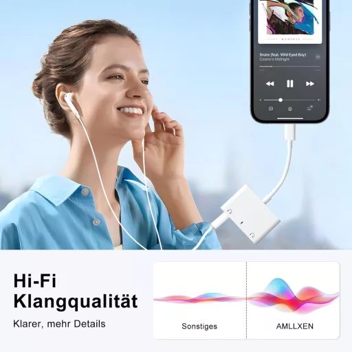 AMLLXEN iPhone 3.5mm audio adapter töltőporttal 3 az 1-ben