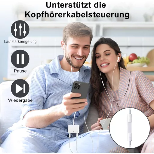 AMLLXEN iPhone 3.5mm audio adapter töltőporttal 3 az 1-ben