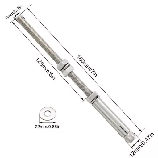 AMONENZ M8 set de șuruburi de expansiune din oțel inoxidabil, 2 buc. - rezistente și anticorozive