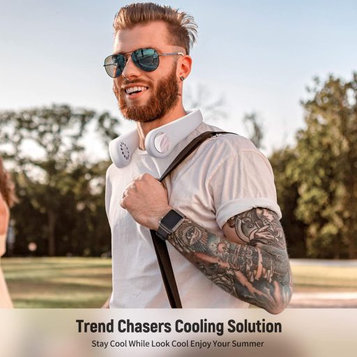 SMARTDEVIL Ventilator oko vrata - Prijenosni rashladni uređaj za vrat bez lopatica s 3 brzine, punjivi, za ured, putovanja i kampiranje