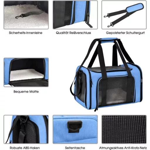 Qlfyuu sklopiva transportna kutija za mačke i pse, prijenosna torba za nošenje do 25 kg