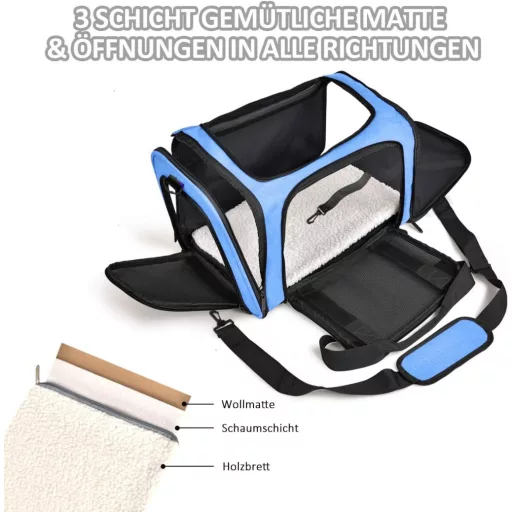 Qlfyuu sklopiva transportna kutija za mačke i pse, prijenosna torba za nošenje do 25 kg