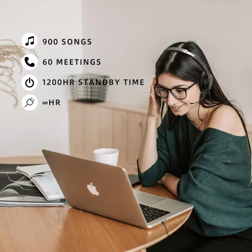 SoundMAGIC P23BT Bluetooth slušalice s mikrofonom za poništavanje buke, HiFi zvuk crne boje