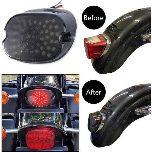 JMTBNO Motorkerékpár LED Hátsó Lámpa Irányjelzővel Féklámpa Füstszínű Lencse Harley Sportster Dyna Road King