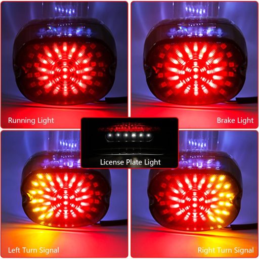 JMTBNO Motorkerékpár LED Hátsó Lámpa Irányjelzővel Féklámpa Füstszínű Lencse Harley Sportster Dyna Road King