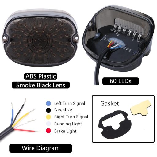 JMTBNO Motocicletă LED Stop Spate cu Semnalizatoare Frână Lentilă Fumurie Harley Sportster Dyna Road King