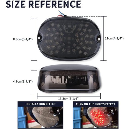 JMTBNO Motocicletă LED Stop Spate cu Semnalizatoare Frână Lentilă Fumurie Harley Sportster Dyna Road King