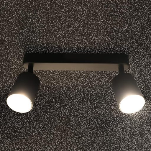 da LIGHT LED Mennyezeti Lámpa 2-Ágú Forgó Spotlámpa GU10 Retro Fekete