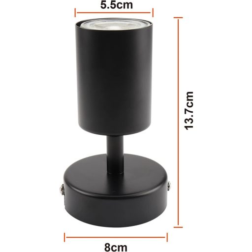 DA LIGHT Plafonieră LED, Spot rotativ GU10, Negru, Retro, Living, Dormitor, Bucătărie