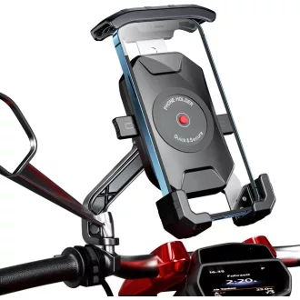   KTUEOV 360° Forgatható Motoros Telefontartó 4-7" Okostelefonhoz Tükörre Szerelhető - black