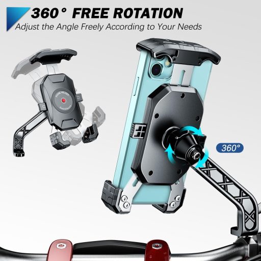 KTUEOV 360° otočný motorizovaný držiak na telefón pre 4-7" smartfóny s upevnením na zrkadlo