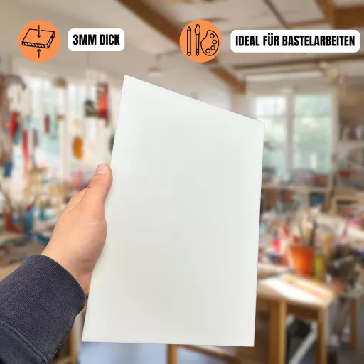 Goya Print Opál Fehér Akril Üveglap 3mm - A4 Méretű Műanyag Lap 2db-os Csomag - Metakrilát Tábla Dekorációhoz, Barkácsoláshoz