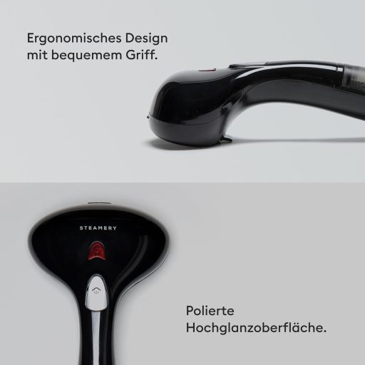 Aparat de călcat vertical cu abur Steamery Cirrus 1, 1500W, fier de călcat compact de călătorie, debit de abur 16-20g/min, încălzire în 25 secunde, anti-șifonare, negru