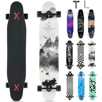   Opurtdor 118 cm Longboard Skateboard Cruiser z javorového dreva pre začiatočníkov a dospelých