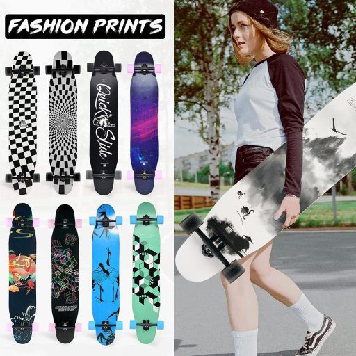 Opurtdor 118 cm Longboard Skateboard Cruiser z javorového dreva pre začiatočníkov a dospelých