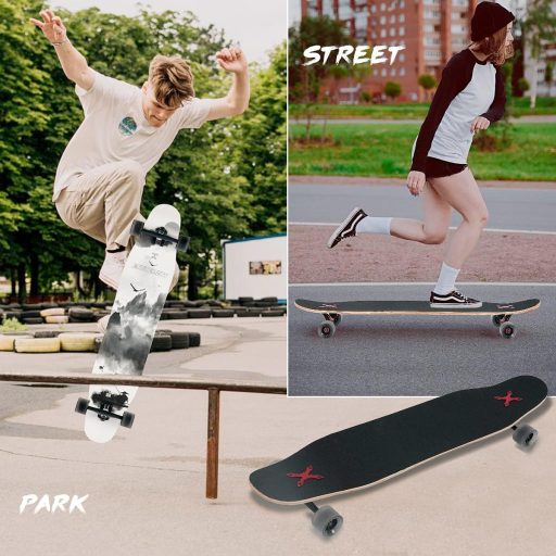 Opurtdor 118 cm Longboard Skateboard Cruiser z javorového dreva pre začiatočníkov a dospelých
