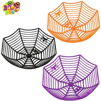   JOYIN 3 db Halloween Tök Műanyag Tál Pókháló Mintás Cukorka Tartó Szett