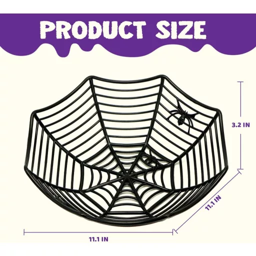 JOYIN 3 db Halloween Tök Műanyag Tál Pókháló Mintás Cukorka Tartó Szett
