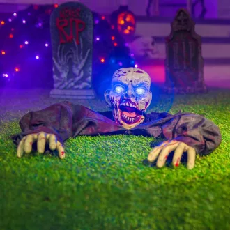   JOYIN Halloween Animált Zombi Kert Dekoráció Hangeffektussal és Villogó Szemekkel