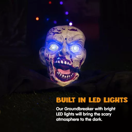 JOYIN Halloween Animált Zombi Kert Dekoráció Hangeffektussal és Villogó Szemekkel