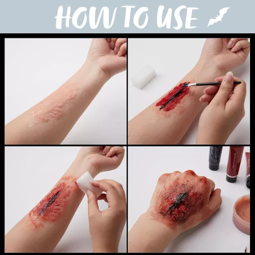 Spooktacular Creations Halloween Sminkkészlet Arcfestékkel és Mesterséges Vérrel 16db