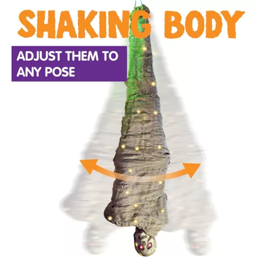 JOYIN 165 cm Halloween Függő Halott Dekoráció Teljes Test Világítással és LED Szemekkel