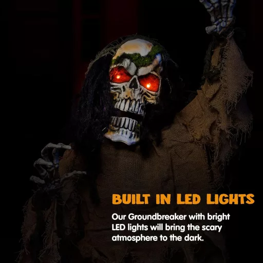 JOYIN Halloween Animált Zombi Kiemelkedő Dekoráció Hangeffektussal és LED Világítással