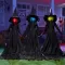 JOYIN 3 darabos Halloween boszorkány kerti dekoráció hanghatással és világító fejjel
