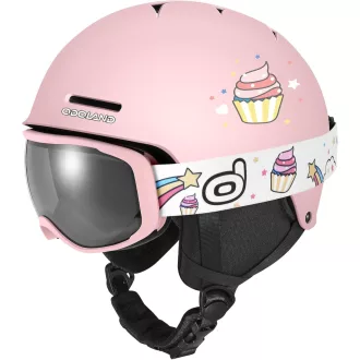   Odoland Cască de Schi pentru Copii cu Ochelari, Cască de Snowboard pentru Băieți și Fete, 54-56 cm