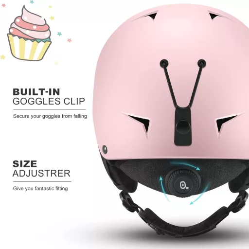 Odoland Cască de Schi pentru Copii cu Ochelari, Cască de Snowboard pentru Băieți și Fete, 54-56 cm