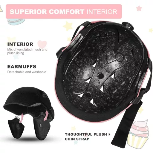 Odoland Cască de Schi pentru Copii cu Ochelari, Cască de Snowboard pentru Băieți și Fete, 54-56 cm