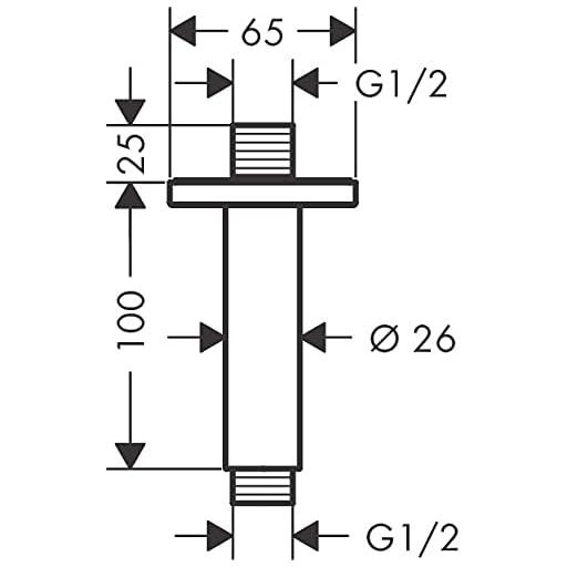 hansgrohe Vernis Shape Racord de plafon 10 cm Crom