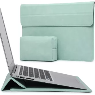   HYZUO 13-palcové puzdro na notebook so stojanom, kompatibilné s MacBook Air M2 M1 Pro, mätovo zelené