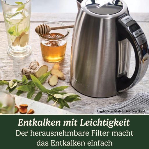 Cuisinart Multi-Temp Kettle, Quick Boil, Wireless, Stainless Steel Finish, 1.7 L Capacity, Adjustable Temperature, Removable, Washable Anti-limescale Filter, Brushed Stainless Steel