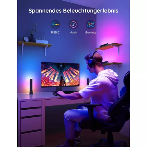Govee Flow Plus okos LED lámpa, gaming világítás, Alexa és Google kompatibilis, zenesynch