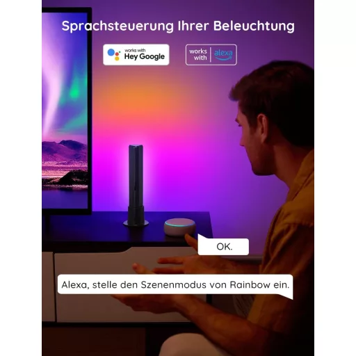 Govee Flow Plus okos LED lámpa, gaming világítás, Alexa és Google kompatibilis, zenesynch