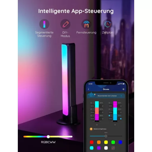 Govee Flow Plus okos LED lámpa, gaming világítás, Alexa és Google kompatibilis, zenesynch