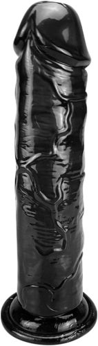 Dildo Realist Negru, Extra Lung, de 25 cm, cu Ventuză - Stimulare XXL a Punctului G și Anală