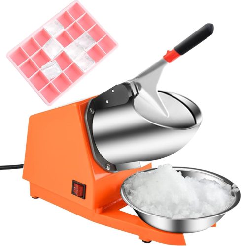 Tosucs 300W Professzionális Jégdaráló Dupla Adagolóval - Automata Kikapcsolás, Rozsdamentes Acél Tál, 143lb/óra Kapacitás Bároknak, Éttermek