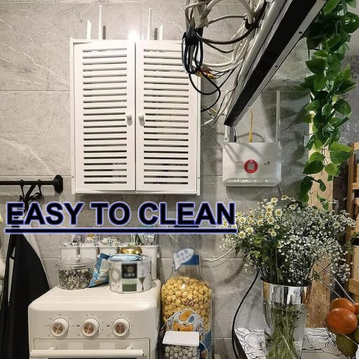 Router rack Montat pe Perete Raft Flotant Cutie Depozitare WiFi 42×10×50cm